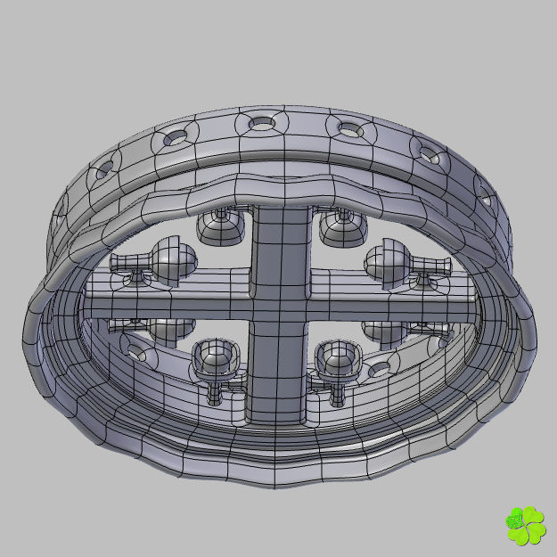 Simple and wall lamps of metal and glass 3D model_27