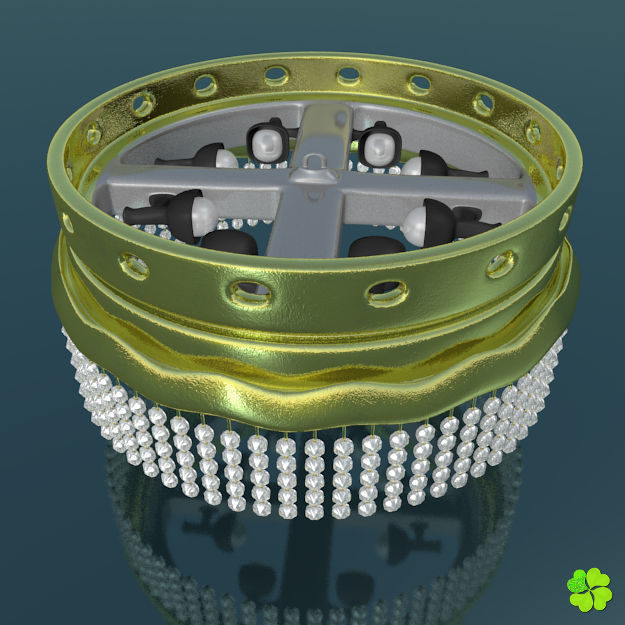 Simple and wall lamps of metal and glass 3D model_1