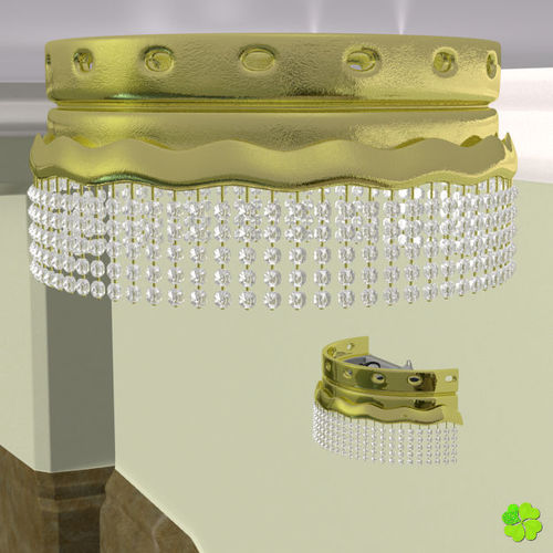 Simple and wall lamps of metal and glass 3D model