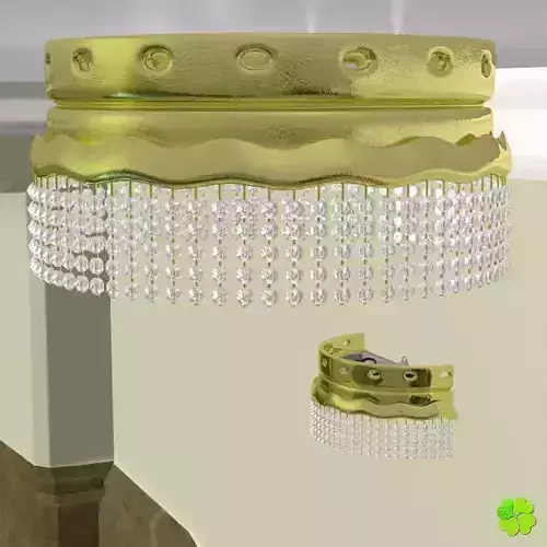 Simple and wall lamps of metal and glass 3D model