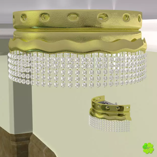 Simple and wall lamps of metal and glass 3D model_0
