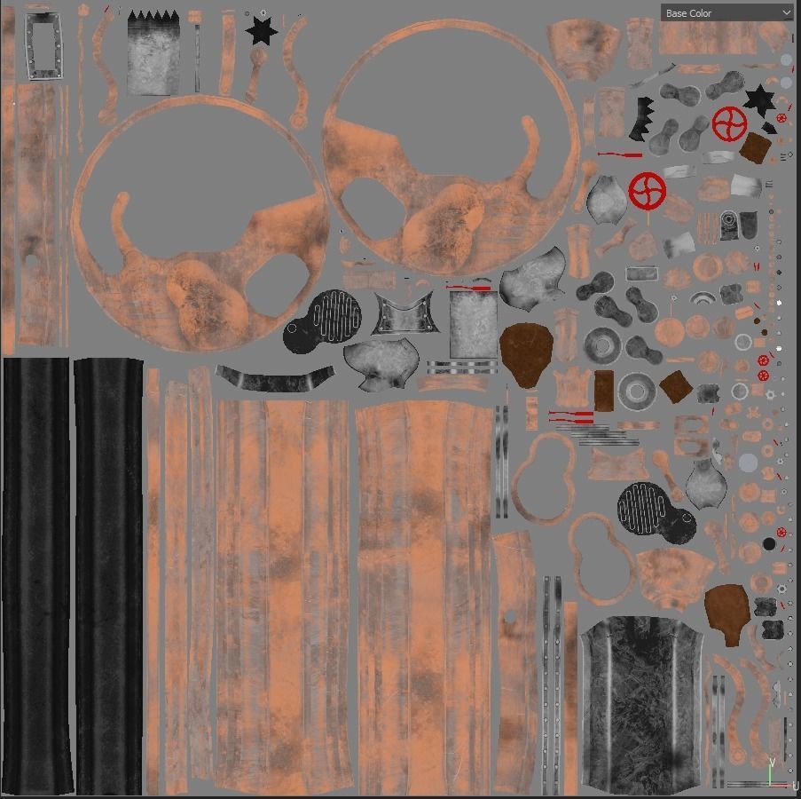 Steampunk monowheel PBR low poly Low-poly 3D model_11