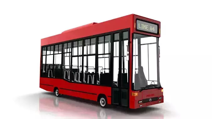 Bus cartoon style 3D model