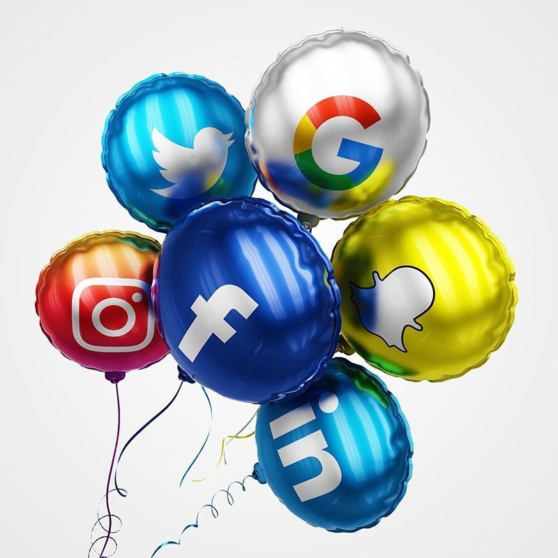 Social Media Balloons 3D model_2