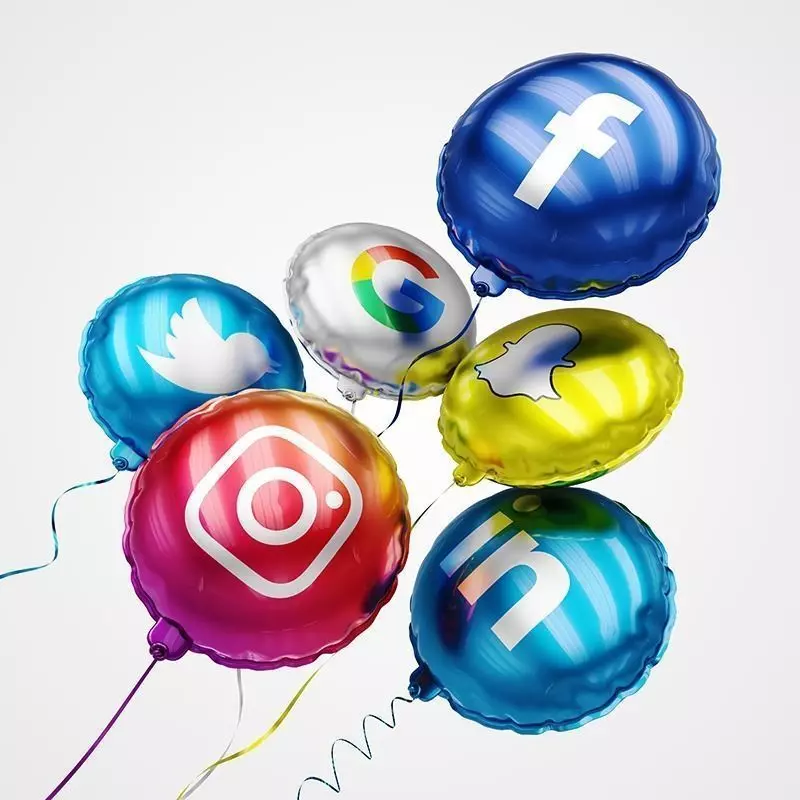 Social Media Balloons 3D model_0