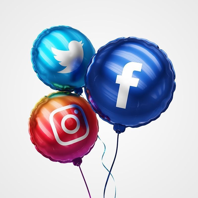 Social Media Balloons 3D model_5