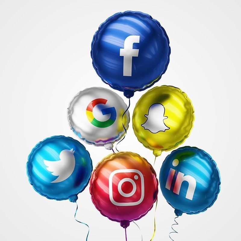 Social Media Balloons 3D model_4