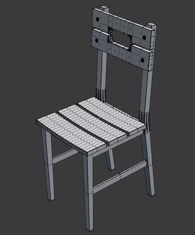 Wooden Chair 3D model_0