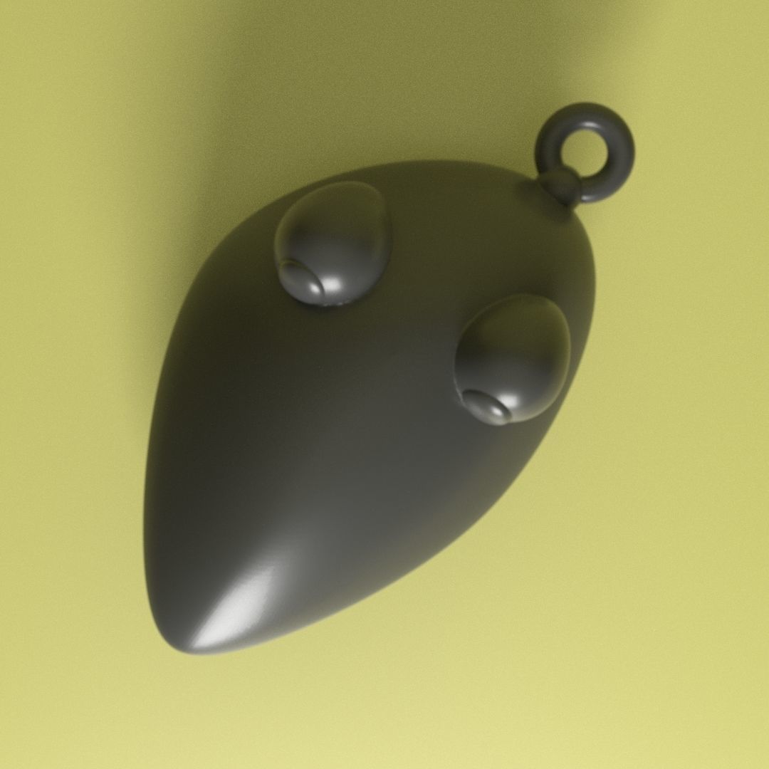 Mussel pendant 3D print model_1