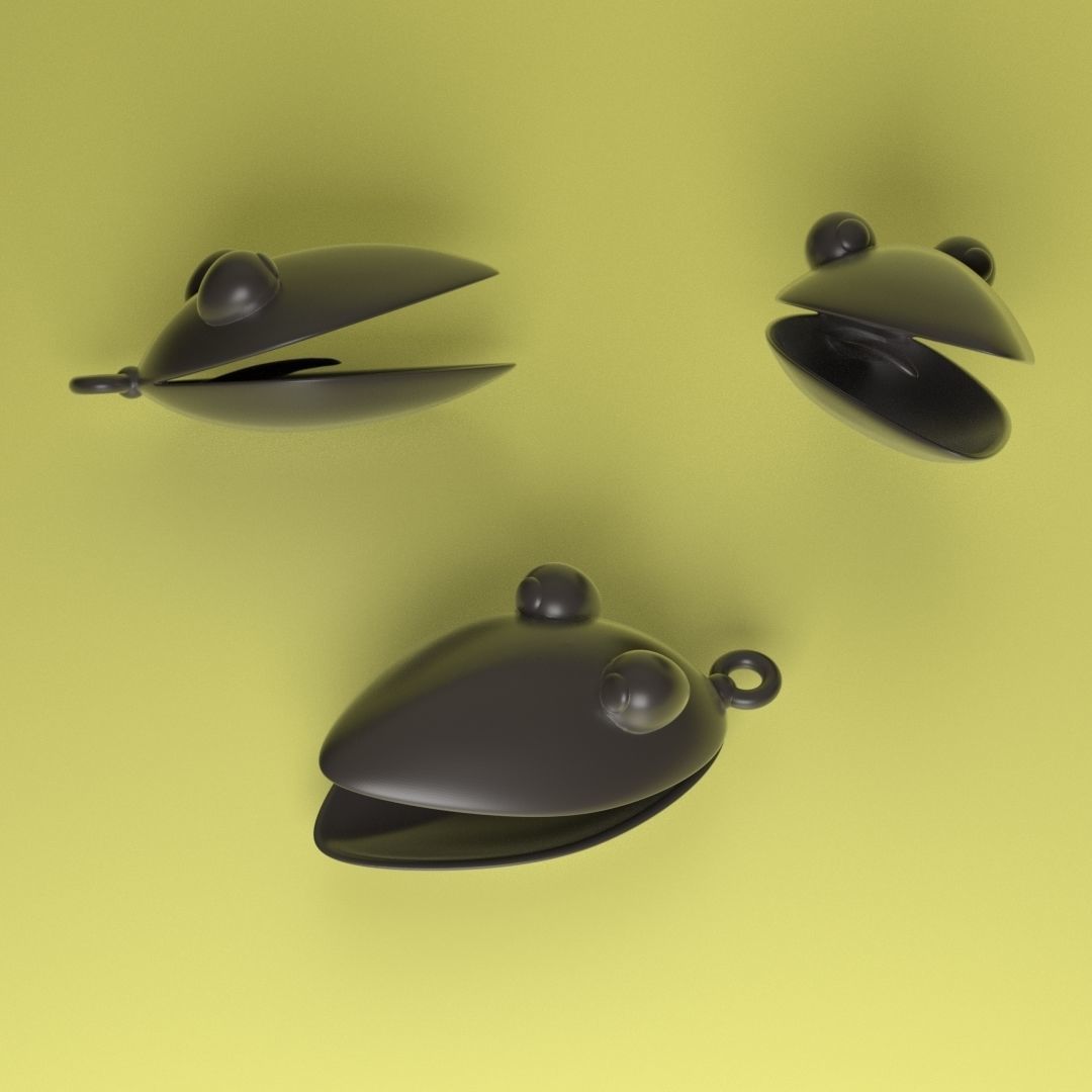 Mussel pendant 3D print model_5