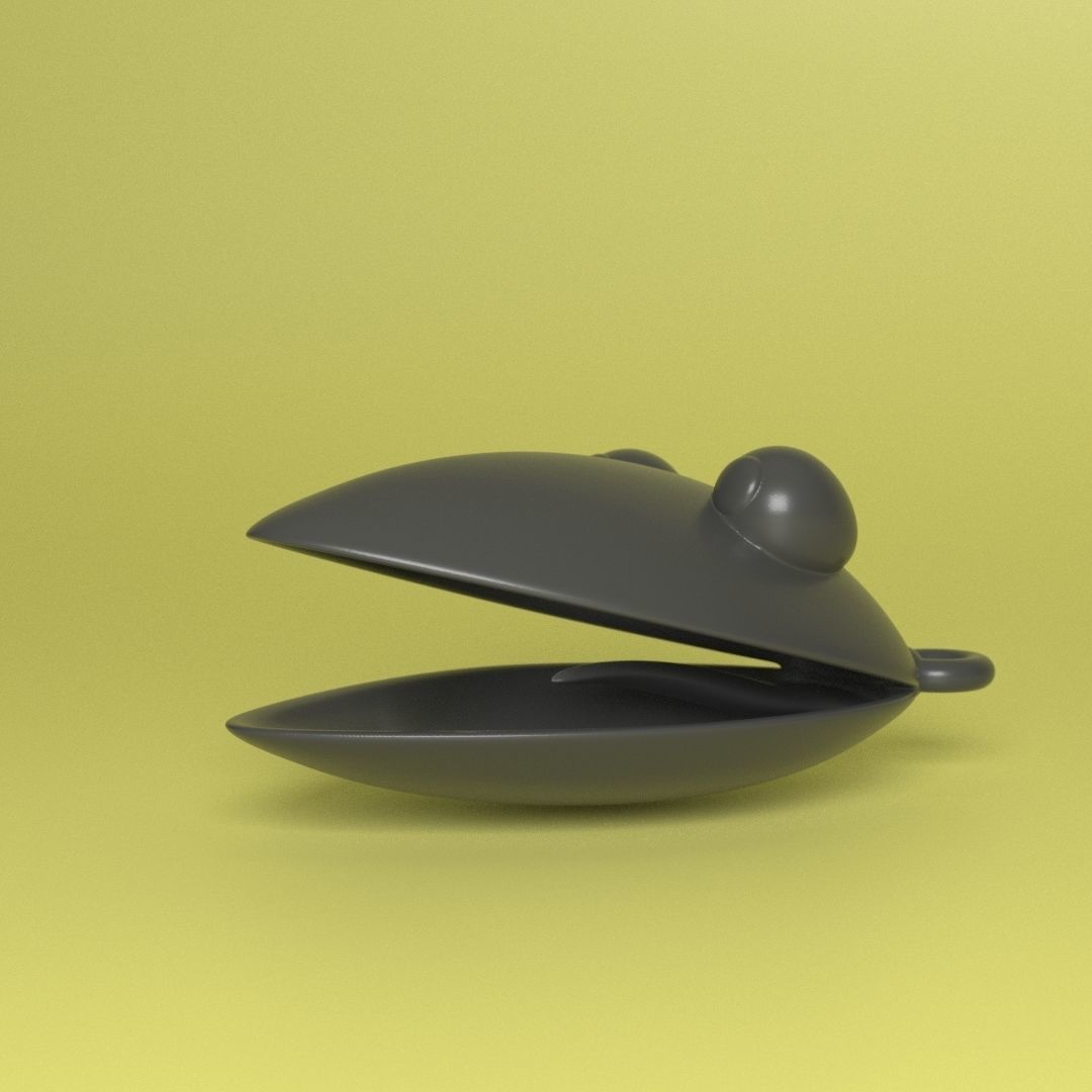 Mussel pendant 3D print model_3