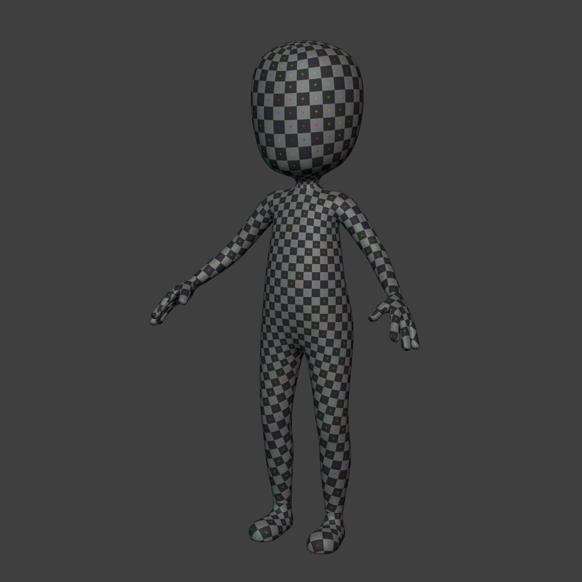Cartoon Stickman - Man - 4 Fingers with IK and FK Rig Low-poly 3D model_7