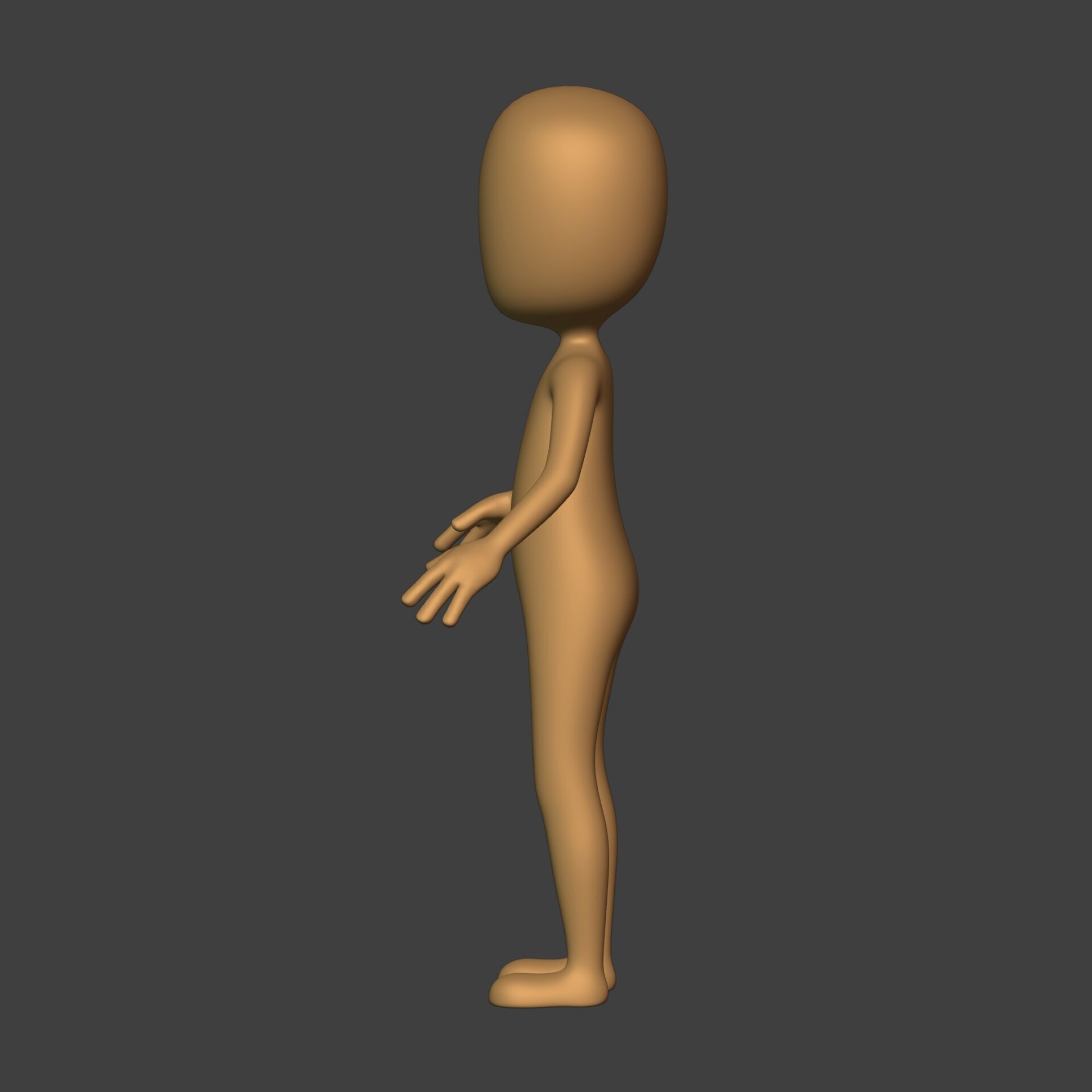 Cartoon Stickman - Man - 4 Fingers with IK and FK Rig Low-poly 3D model_13