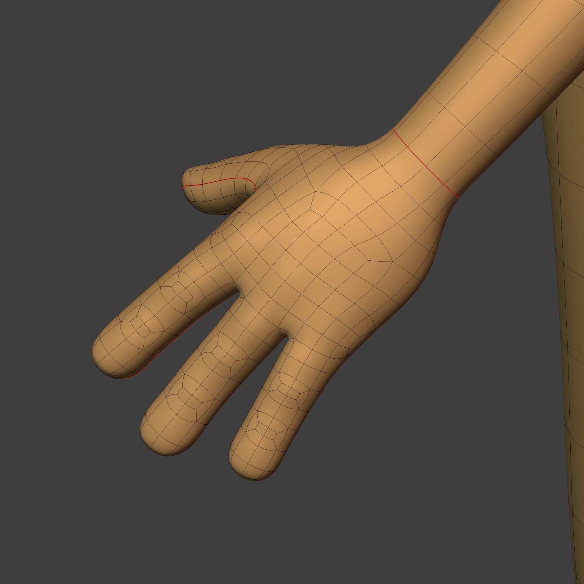 Cartoon Stickman - Man - 4 Fingers with IK and FK Rig Low-poly 3D model_22