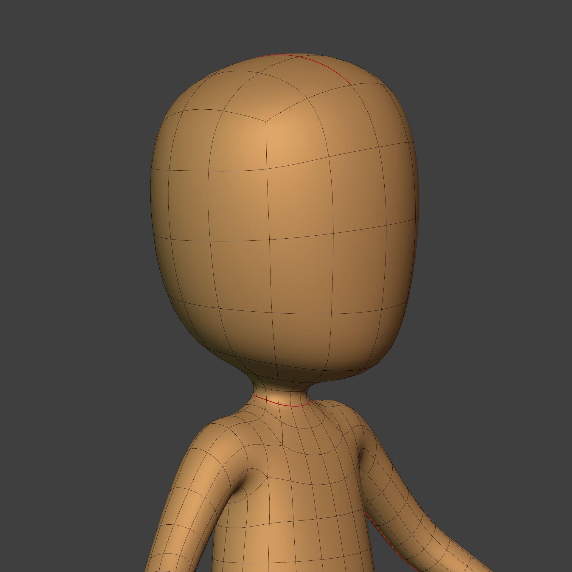 Cartoon Stickman - Man - 4 Fingers with IK and FK Rig Low-poly 3D model_20