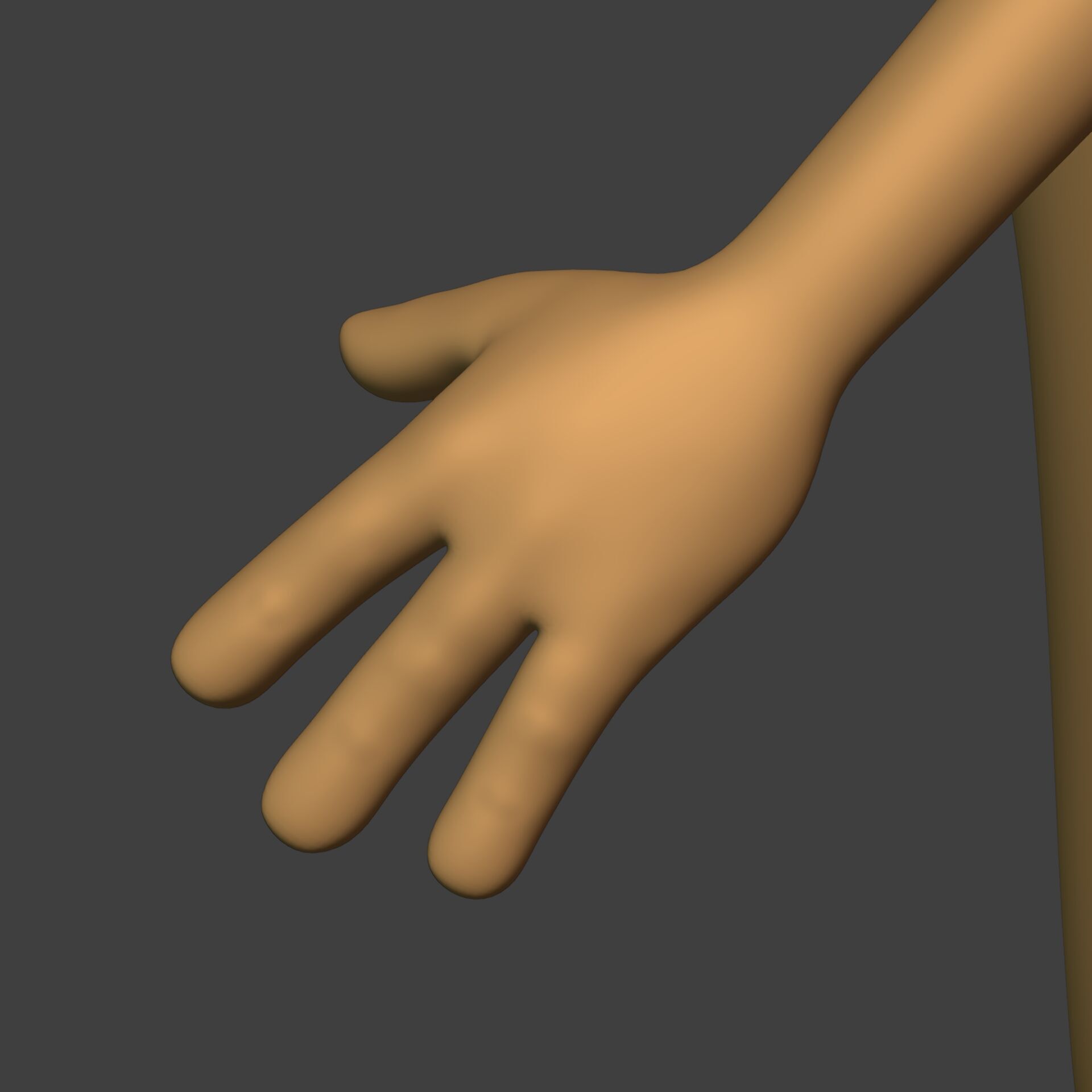 Cartoon Stickman - Man - 4 Fingers with IK and FK Rig Low-poly 3D model_21