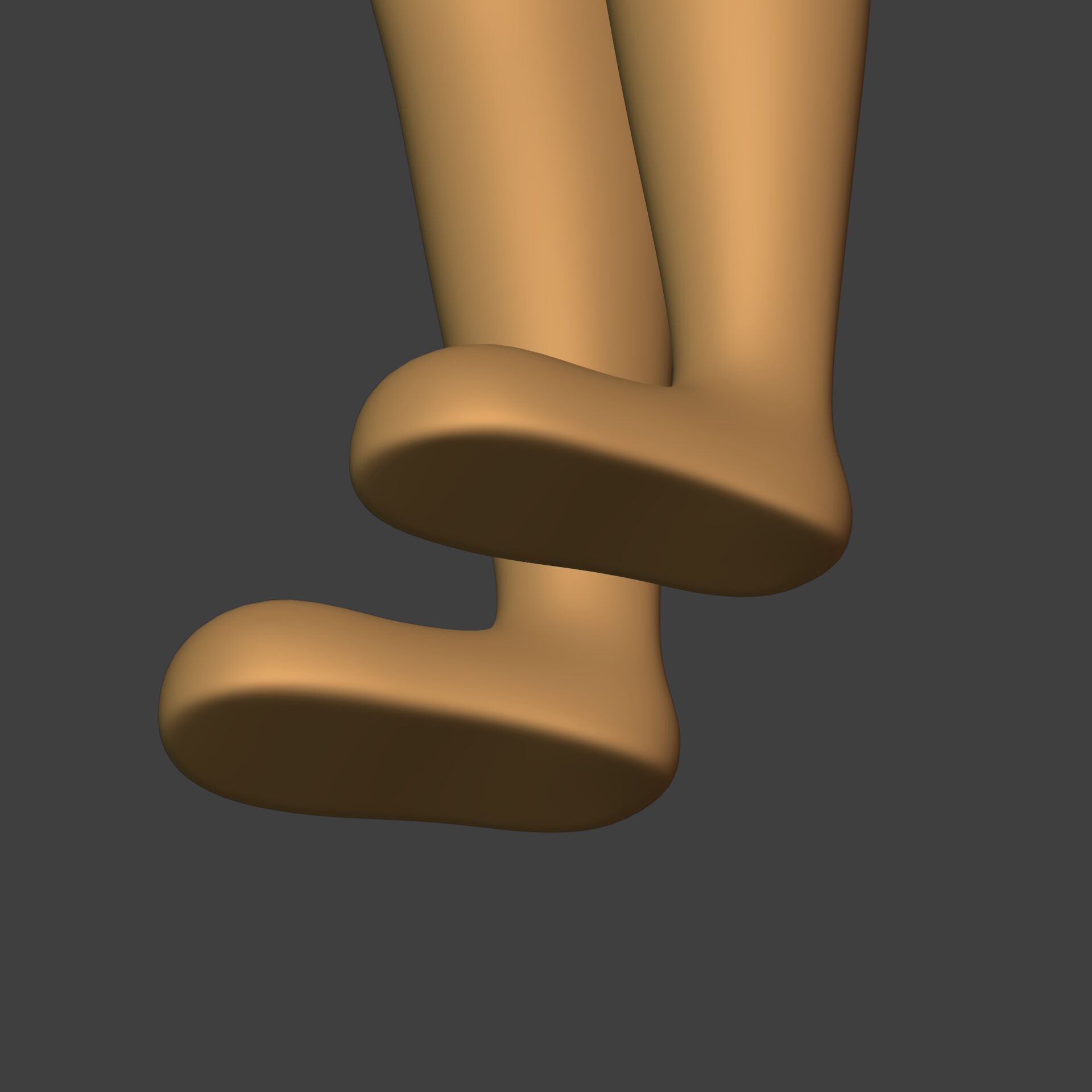 Cartoon Stickman - Man - 4 Fingers with IK and FK Rig Low-poly 3D model_27