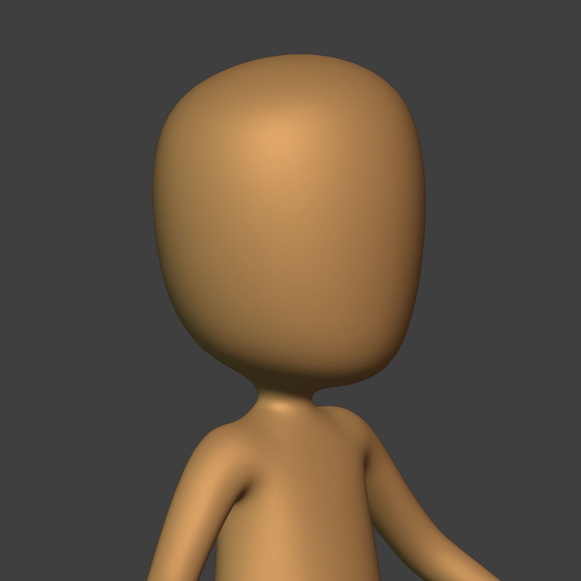 Cartoon Stickman - Man - 4 Fingers with IK and FK Rig Low-poly 3D model_19