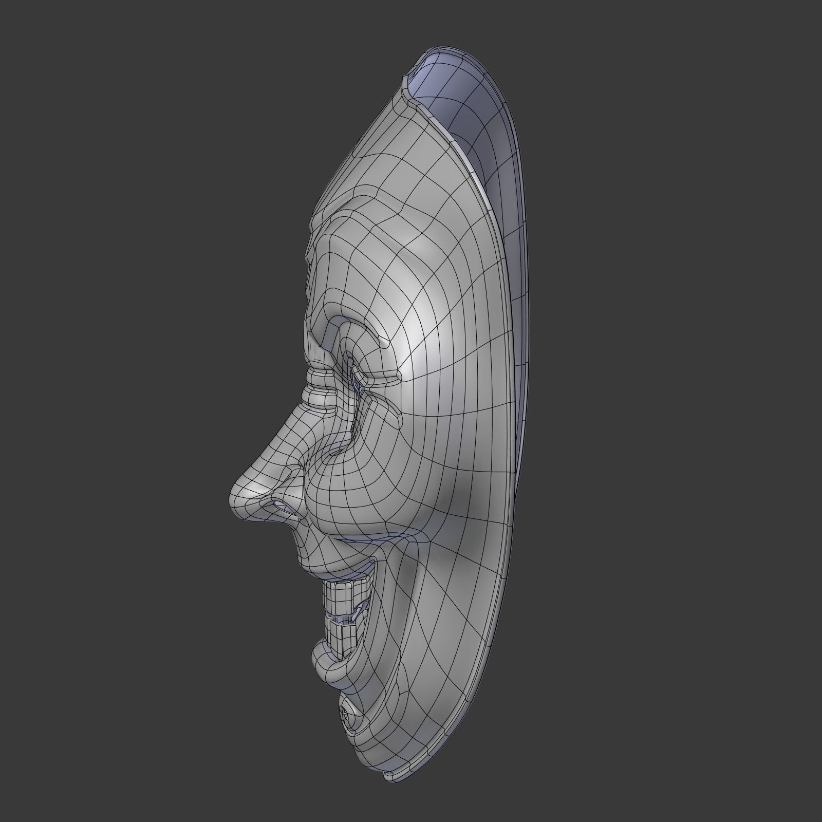 Anonymous Mask - Asian Samurai Low-poly 3D model_8