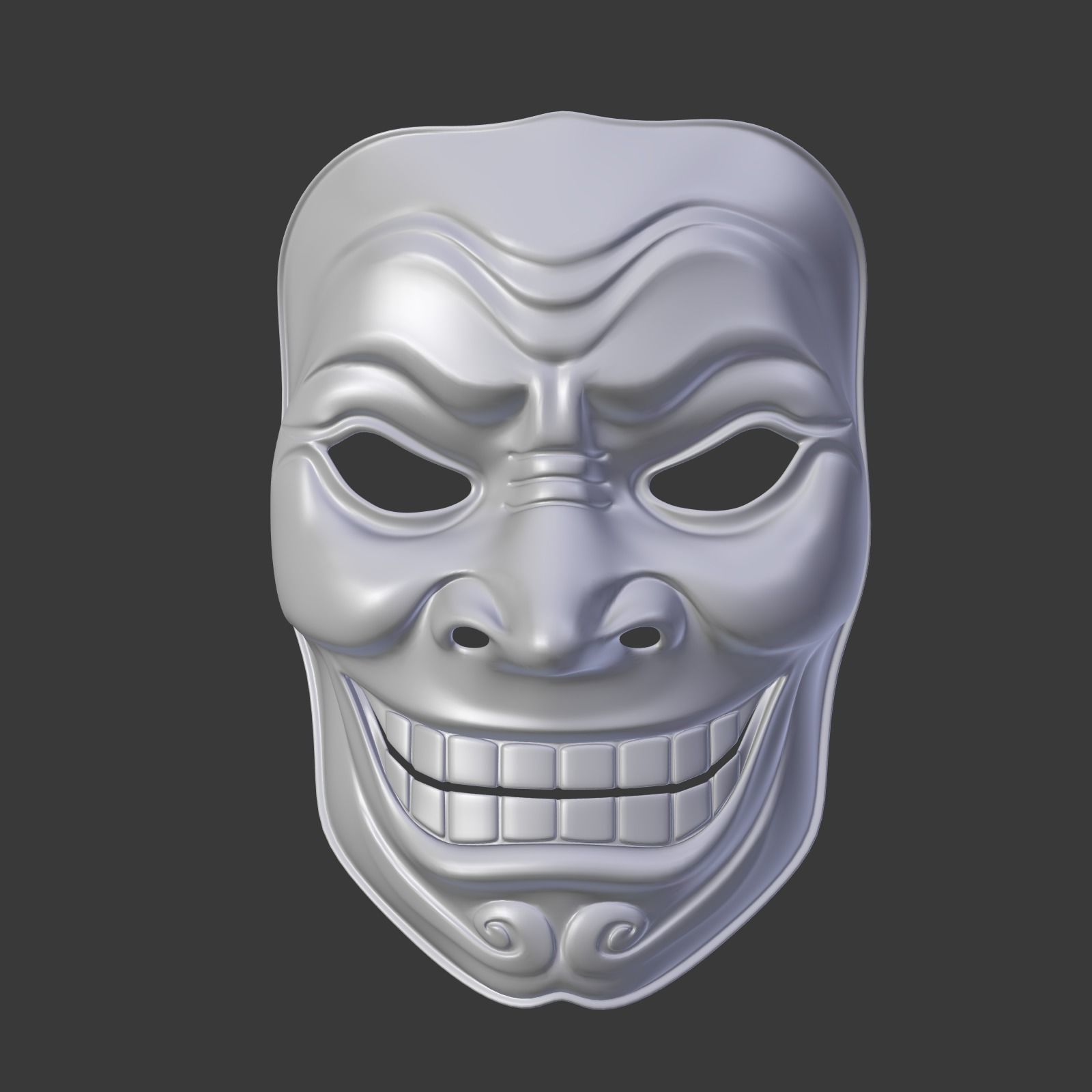 Anonymous Mask - Asian Samurai Low-poly 3D model_1