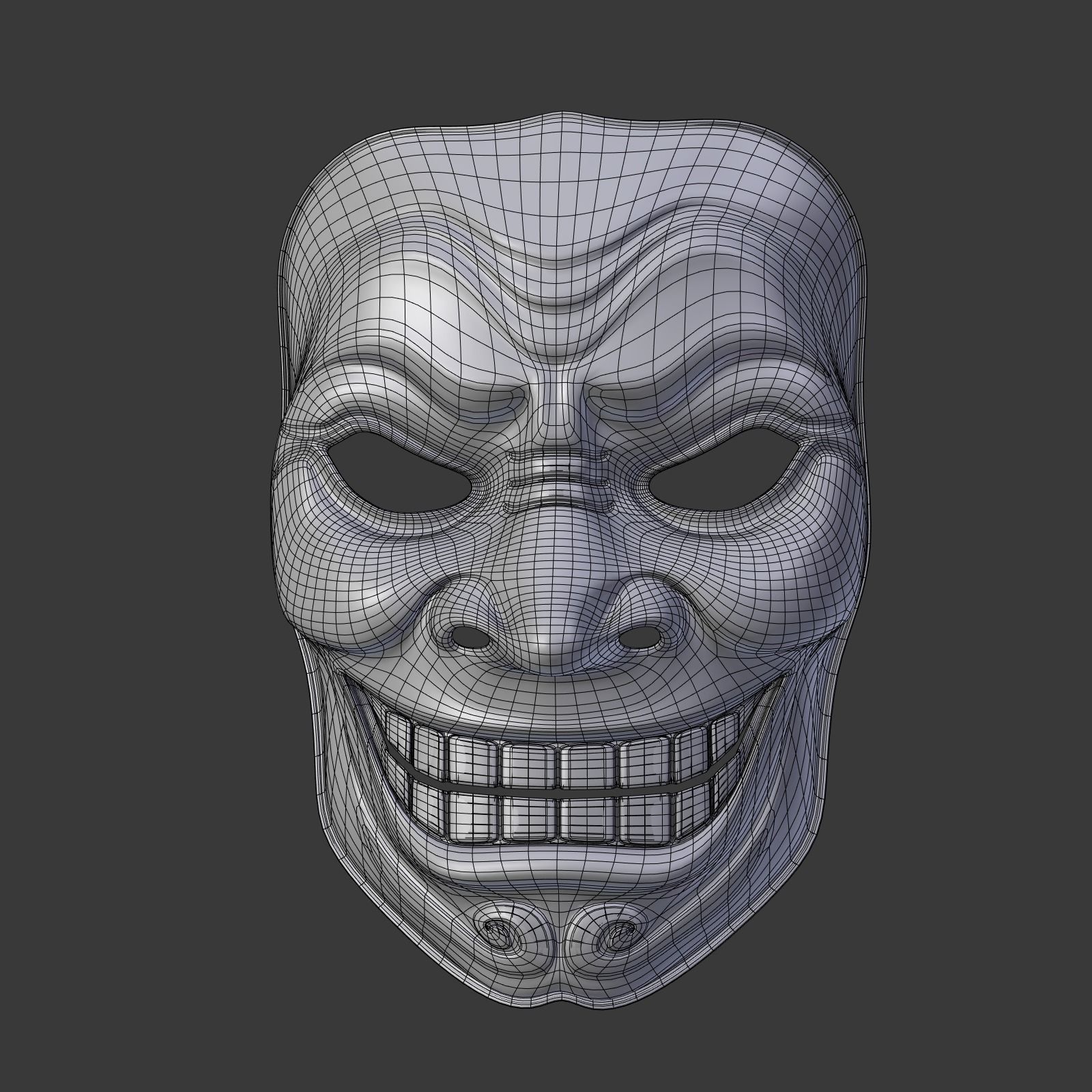 Anonymous Mask - Asian Samurai Low-poly 3D model_4