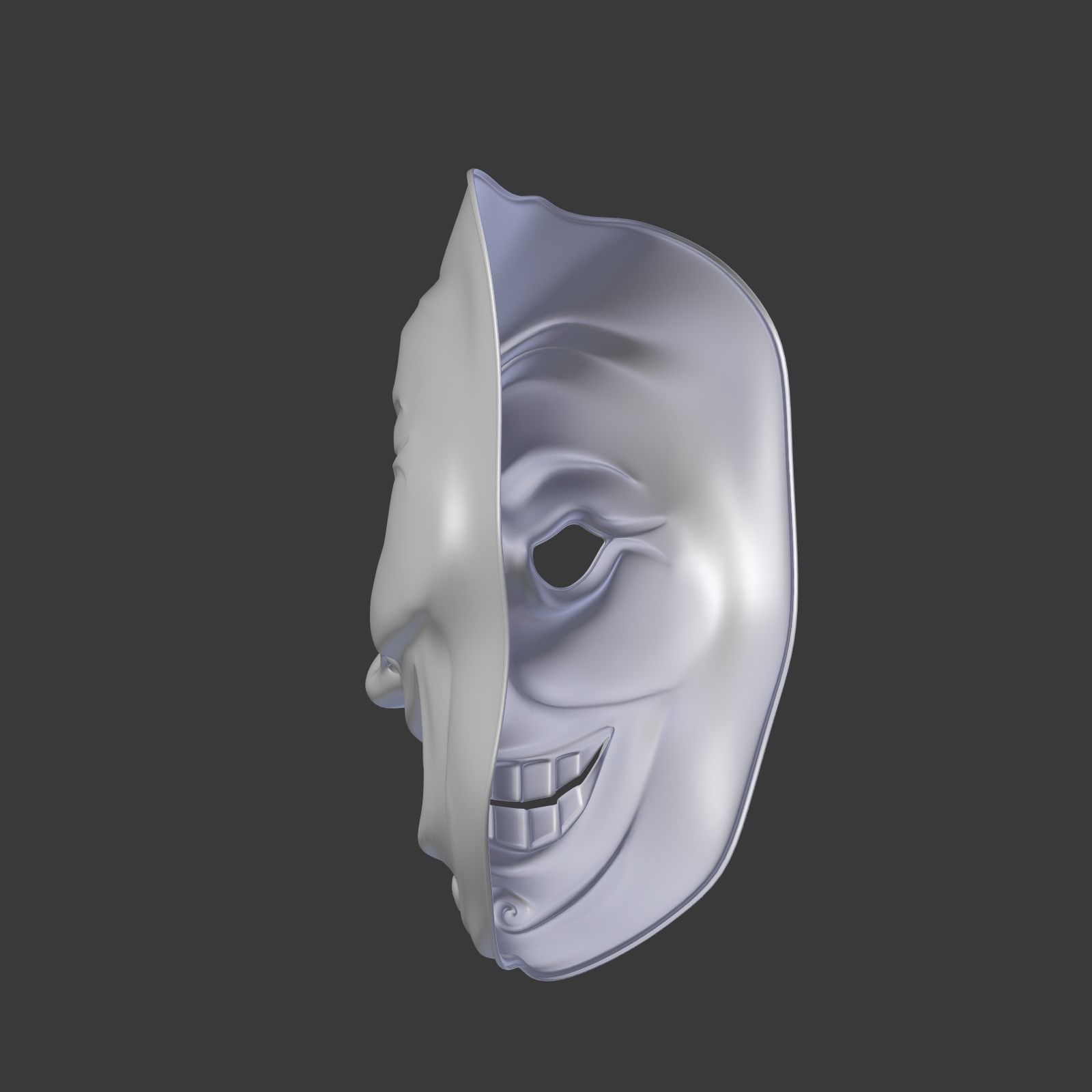 Anonymous Mask - Asian Samurai Low-poly 3D model_10