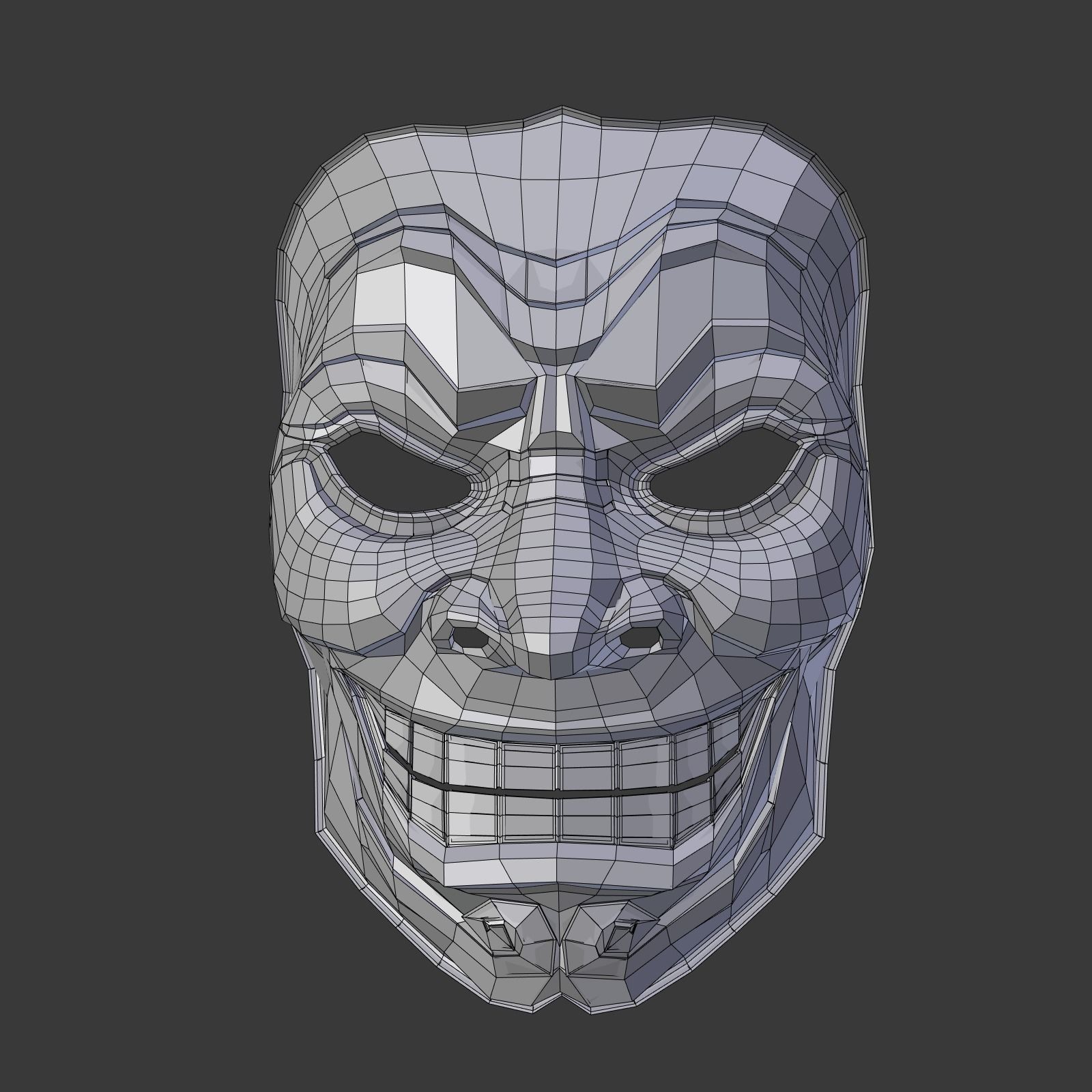 Anonymous Mask - Asian Samurai Low-poly 3D model_2