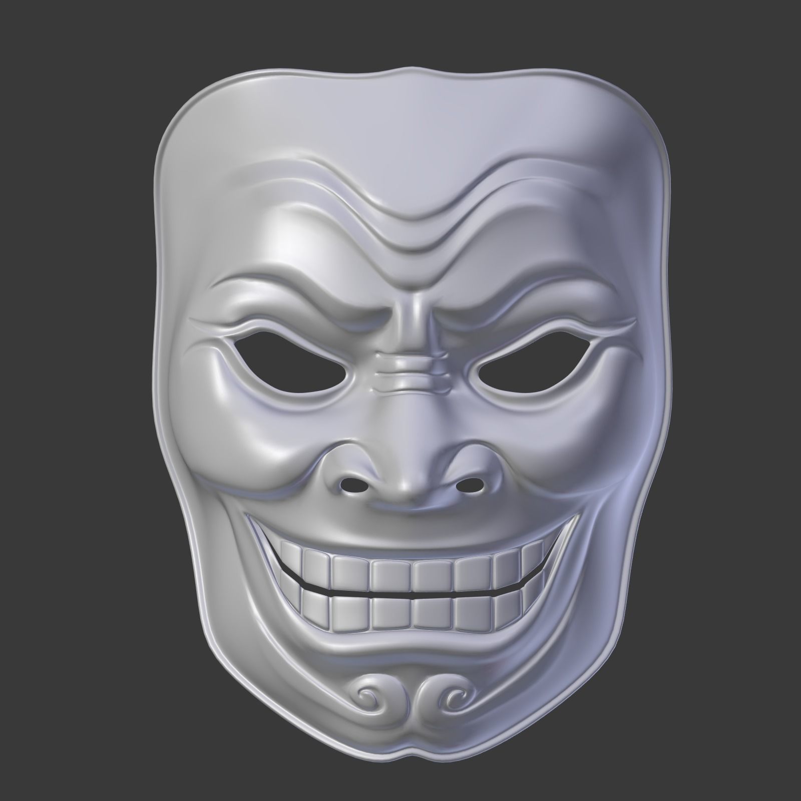 Anonymous Mask - Asian Samurai Low-poly 3D model_5
