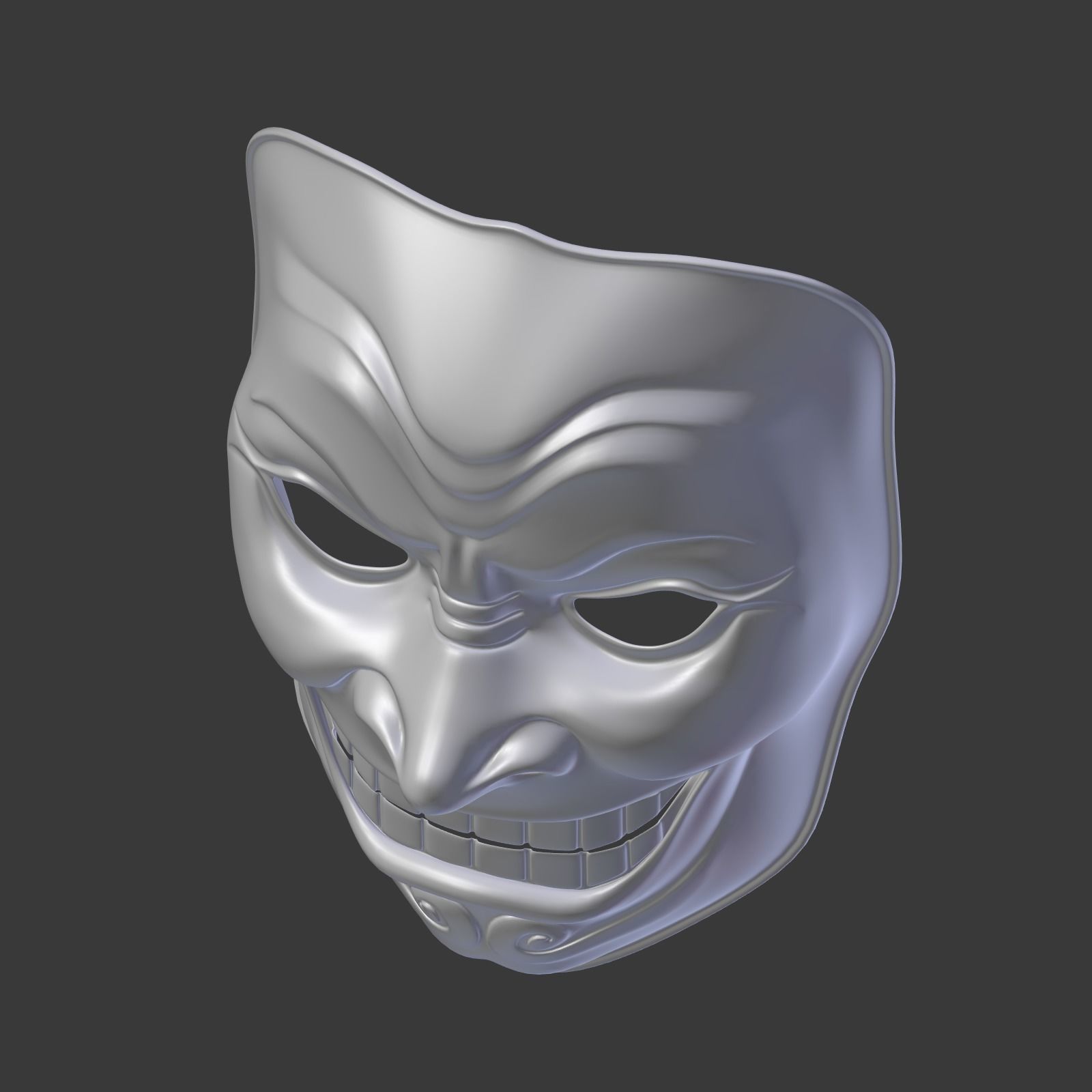 Anonymous Mask - Asian Samurai Low-poly 3D model_13