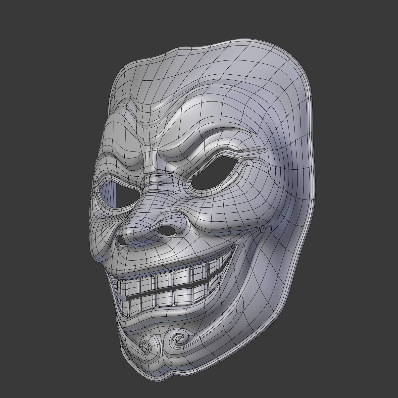 Anonymous Mask - Asian Samurai Low-poly 3D model_12