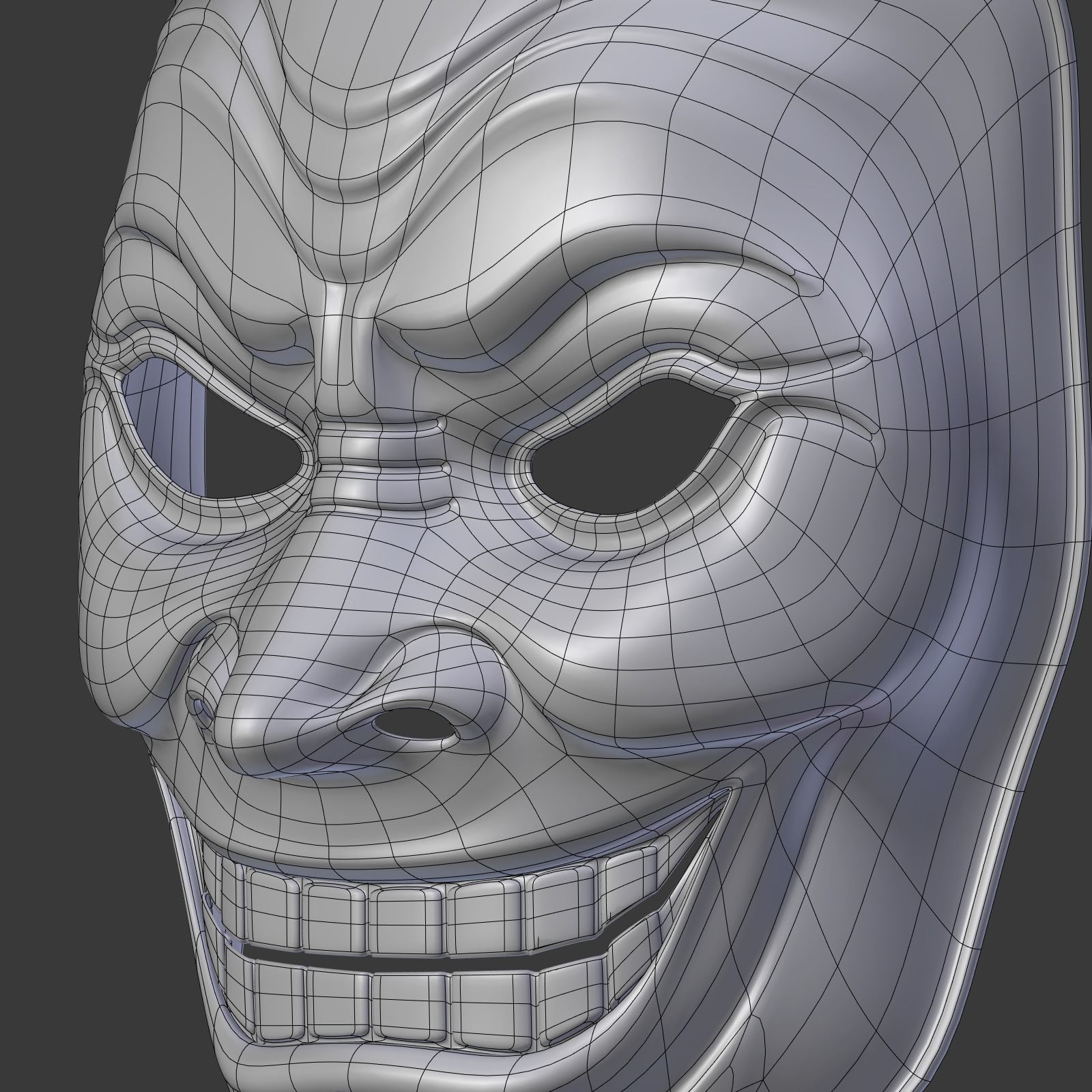 Anonymous Mask - Asian Samurai Low-poly 3D model_15