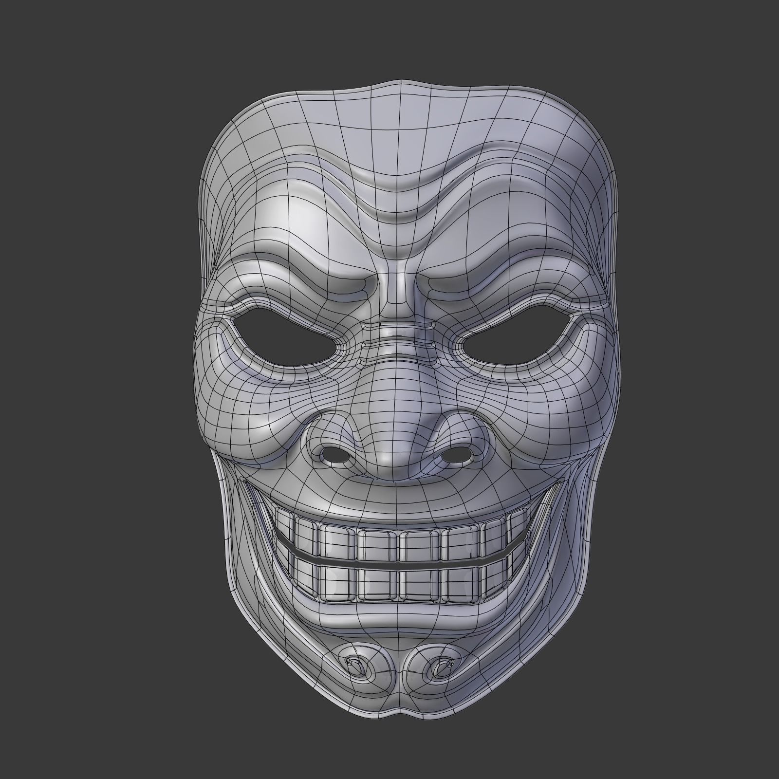 Anonymous Mask - Asian Samurai Low-poly 3D model_3