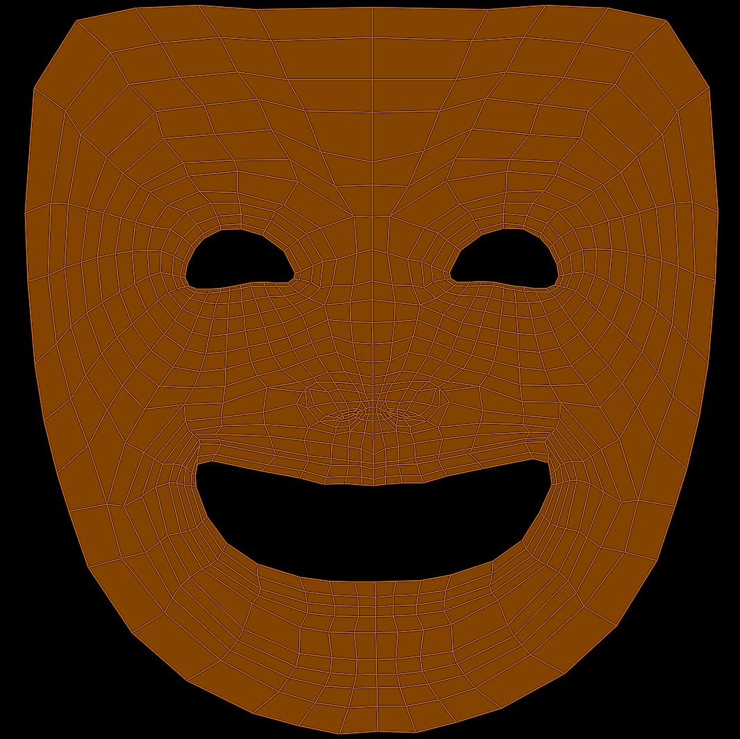 Theater Mask - Happy Sad Double Face Low-poly 3D model_3