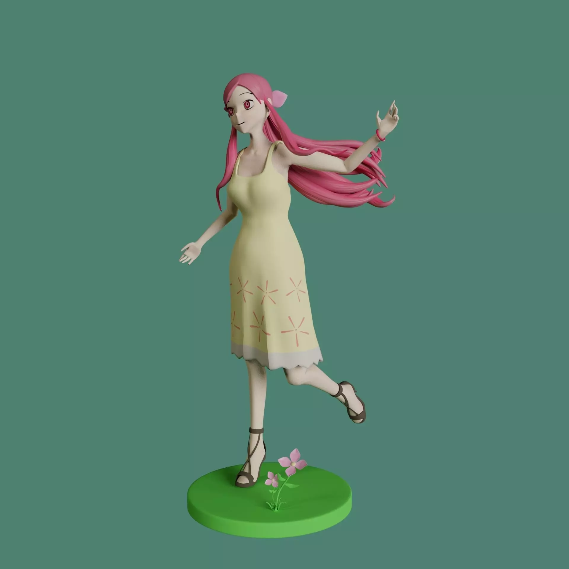 MEMEME girl - posable 3D model_0