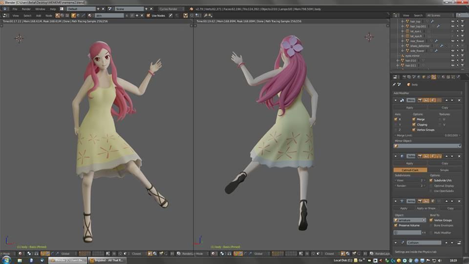 MEMEME girl - posable 3D model_1