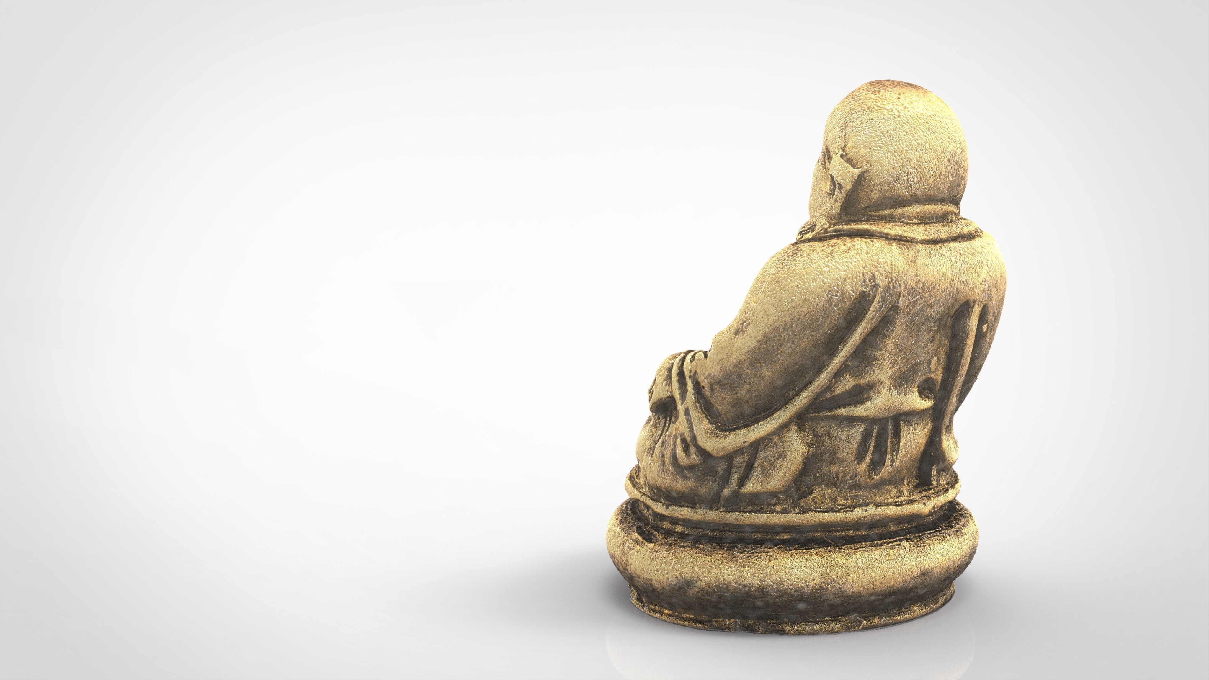 GOLD HAPPY BUDDHA Low-poly 3D model_4