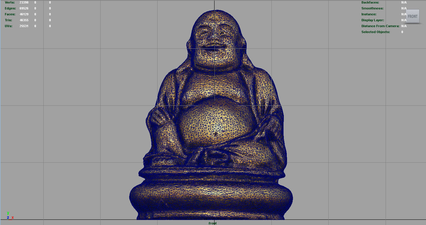 GOLD HAPPY BUDDHA Low-poly 3D model_13