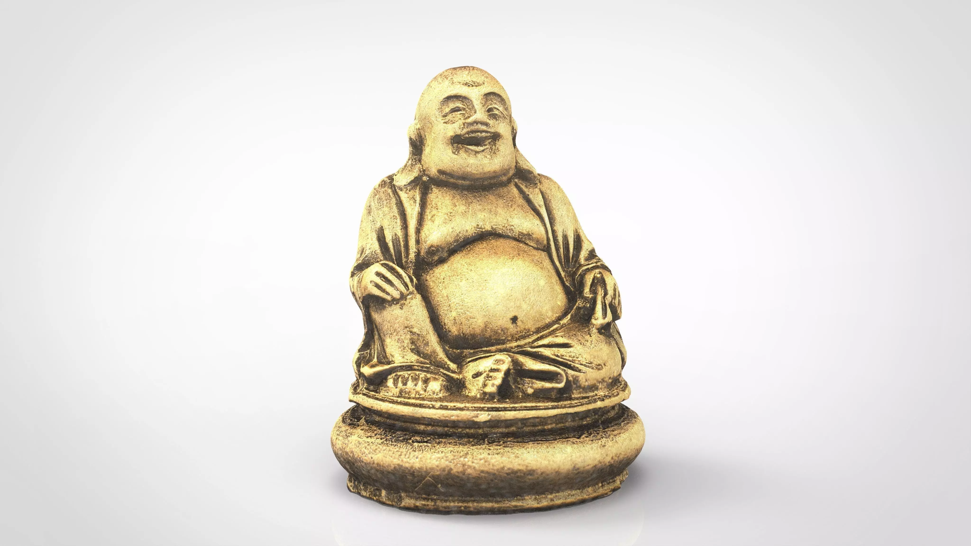 GOLD HAPPY BUDDHA Low-poly 3D model_0