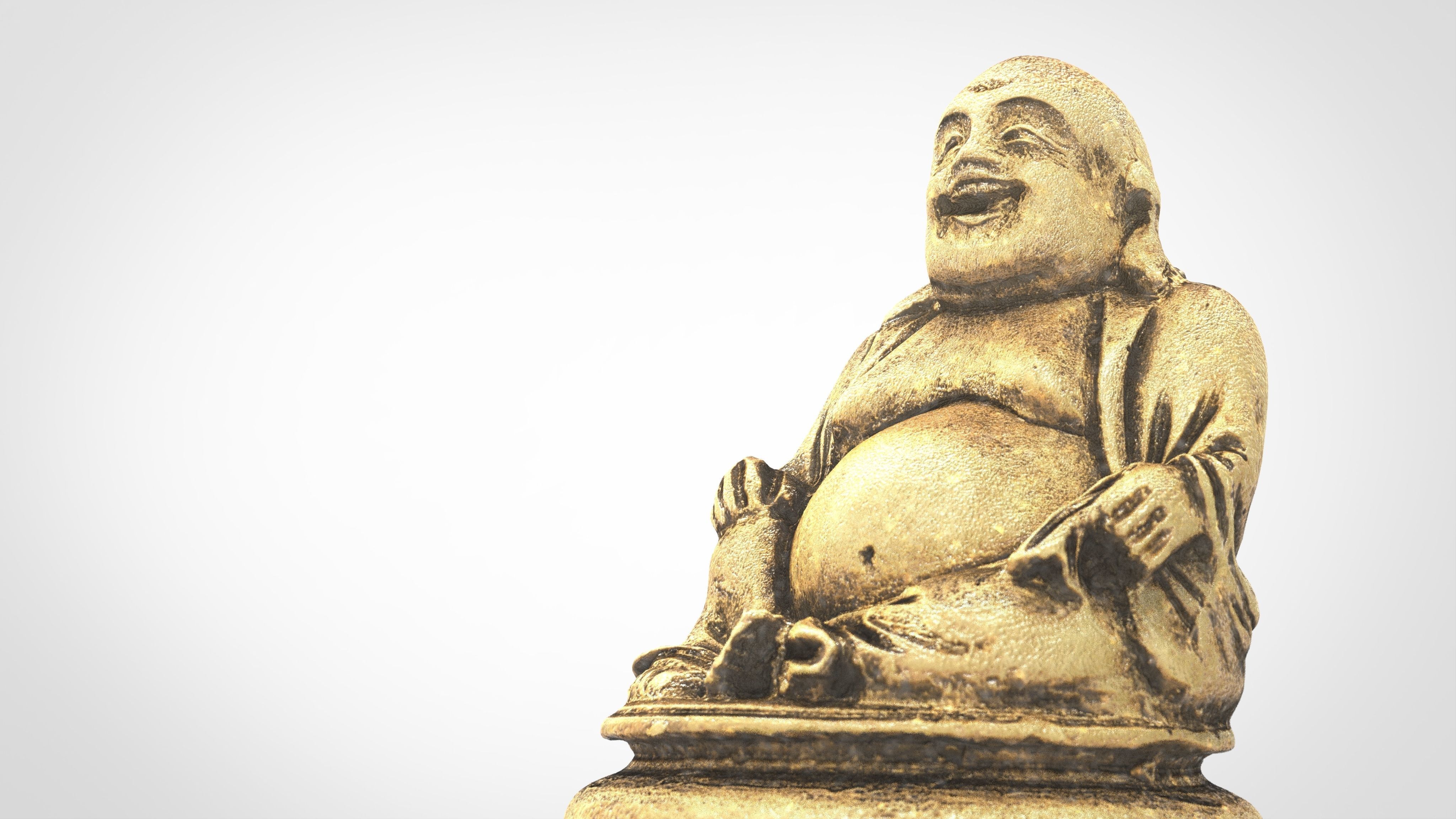 GOLD HAPPY BUDDHA Low-poly 3D model_3