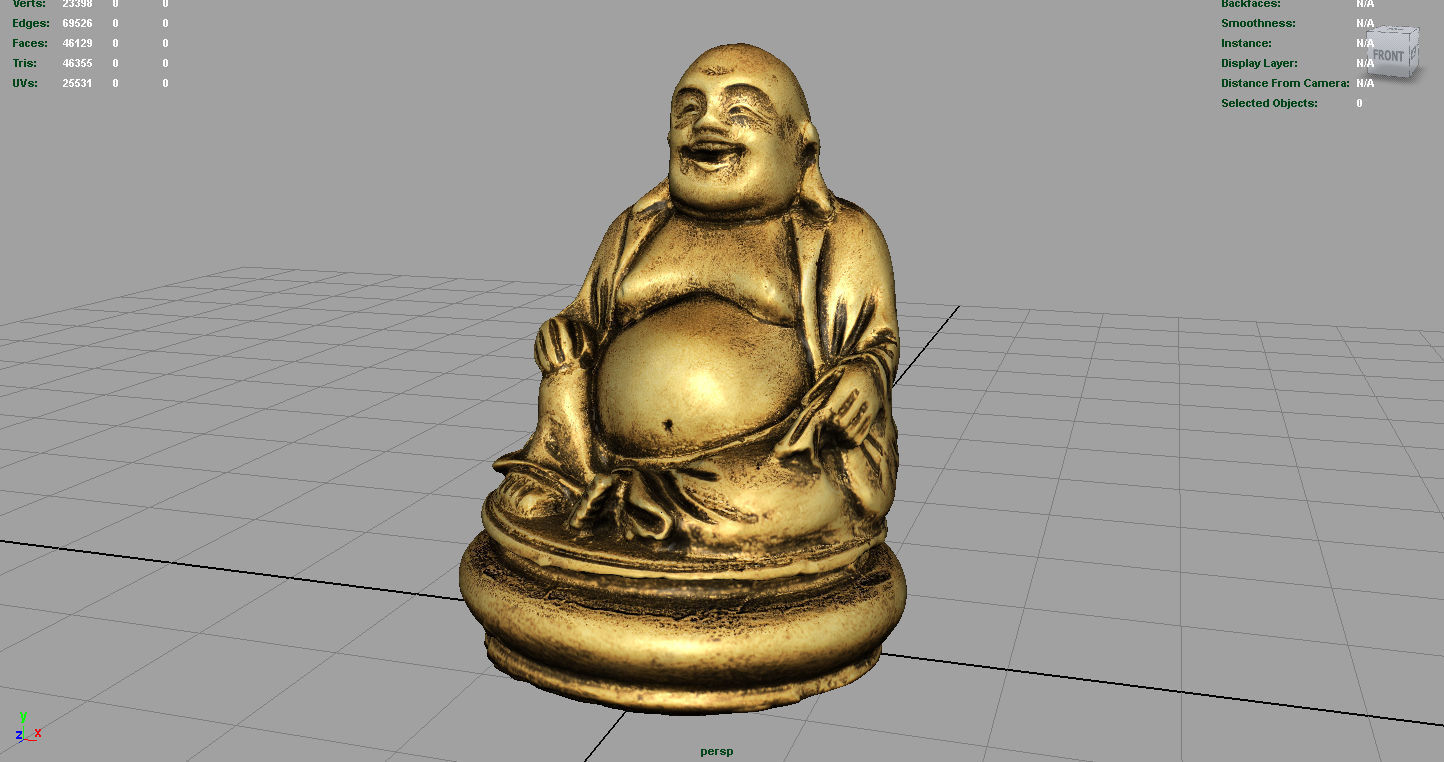 GOLD HAPPY BUDDHA Low-poly 3D model_5