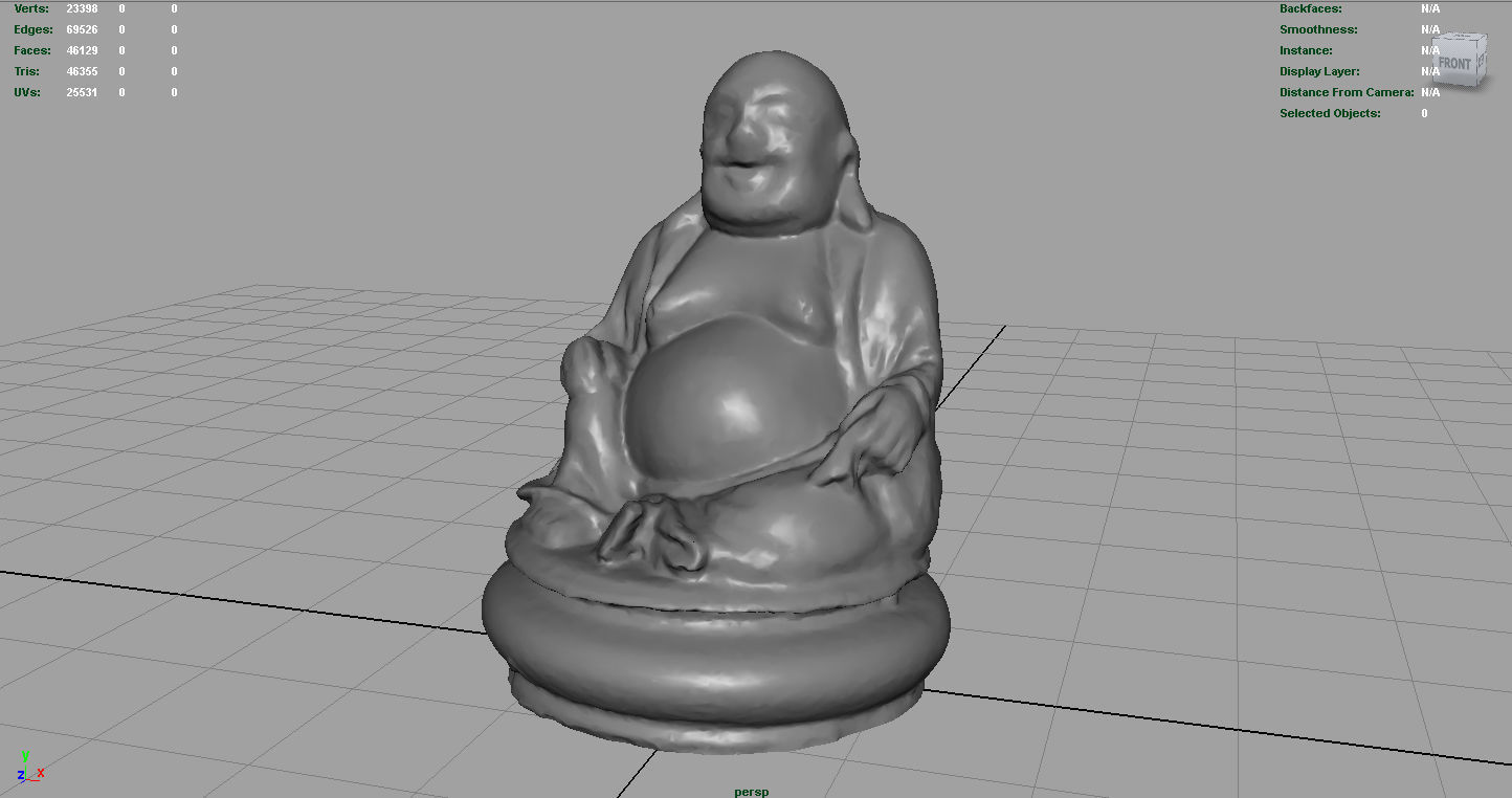 GOLD HAPPY BUDDHA Low-poly 3D model_6