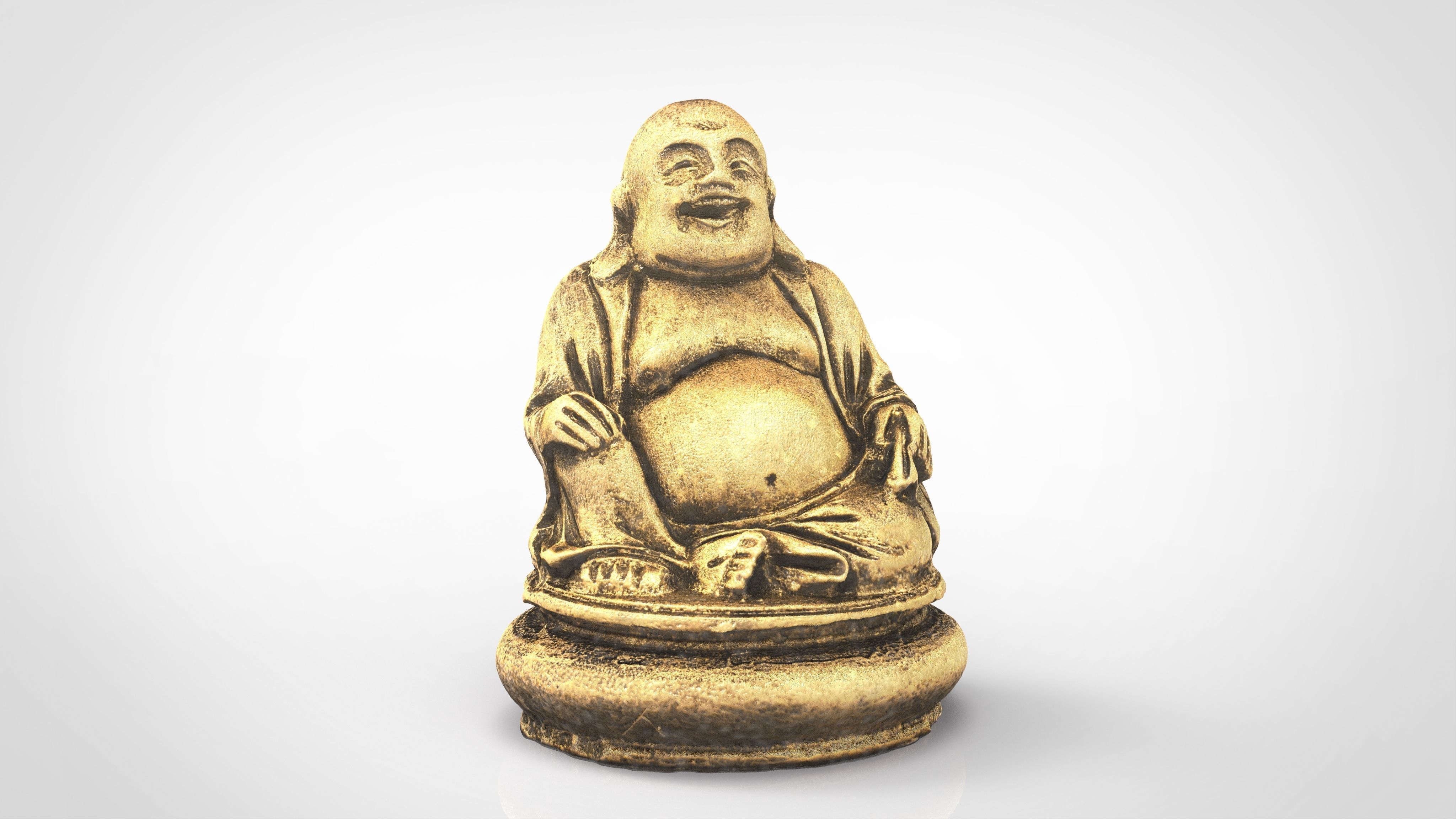 GOLD HAPPY BUDDHA Low-poly 3D model_14