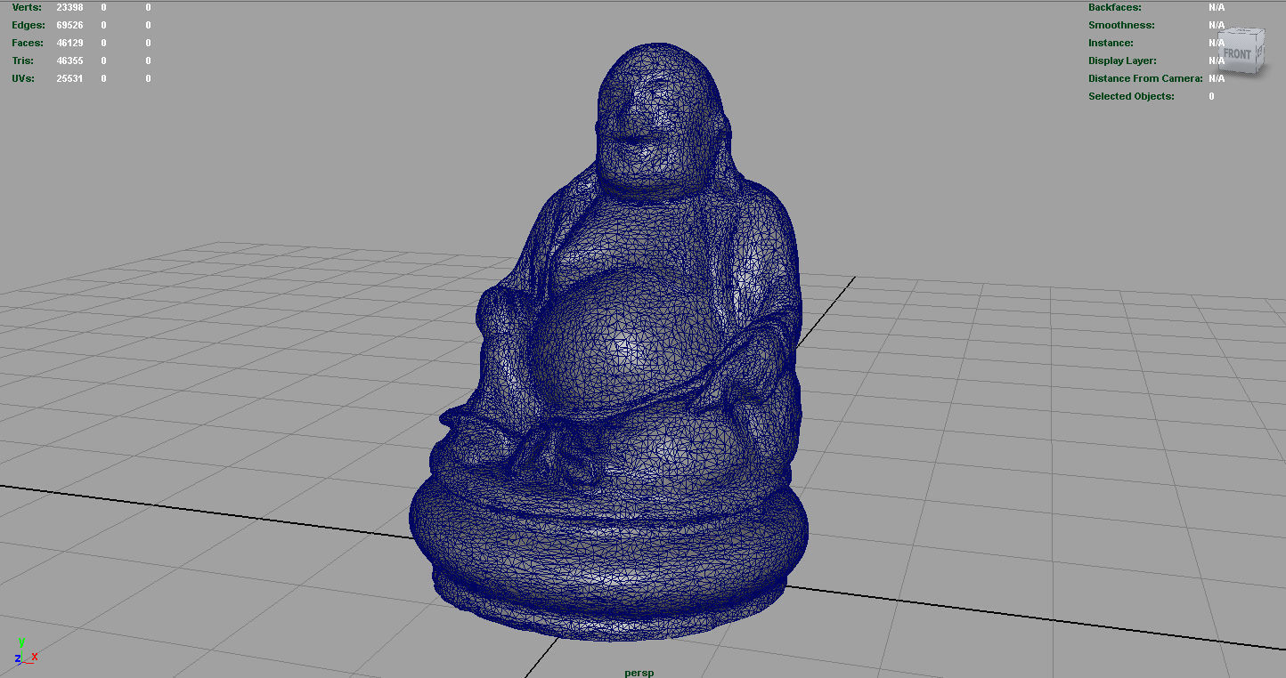 GOLD HAPPY BUDDHA Low-poly 3D model_7