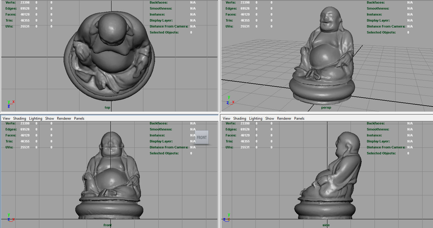 GOLD HAPPY BUDDHA Low-poly 3D model_9