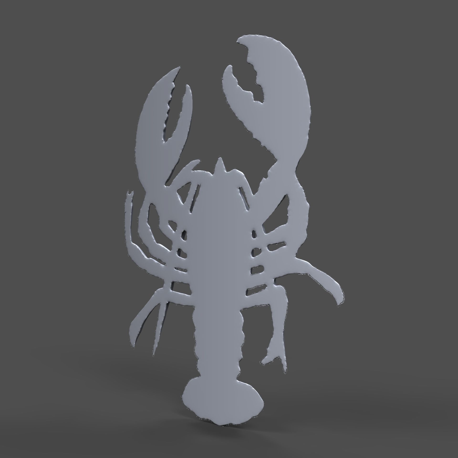 Crayfish bas relief for CNC 3D print model_5