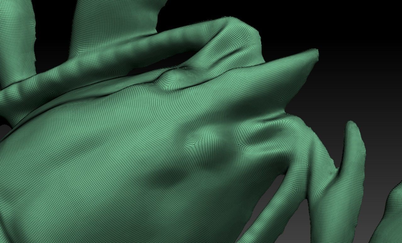 Crayfish bas relief for CNC 3D print model_8