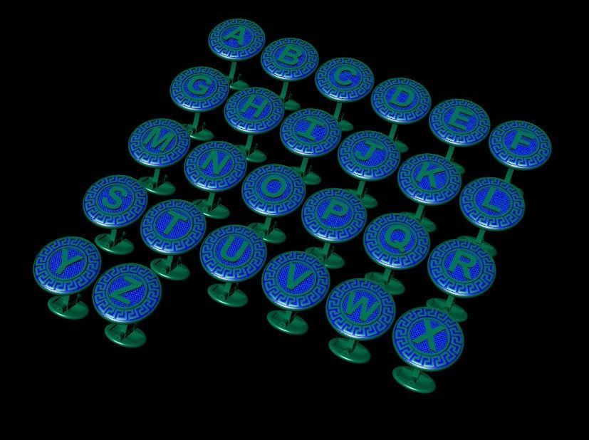 VERSACHE A-Z ALPHABET CUFFLINKS FOR MEN 3D print model_1