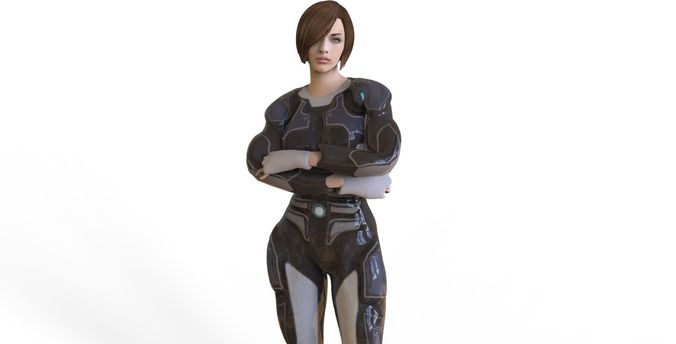 Sci Fi Woman Low-poly 3D model