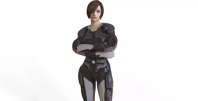 Sci Fi Woman Low-poly 3D model