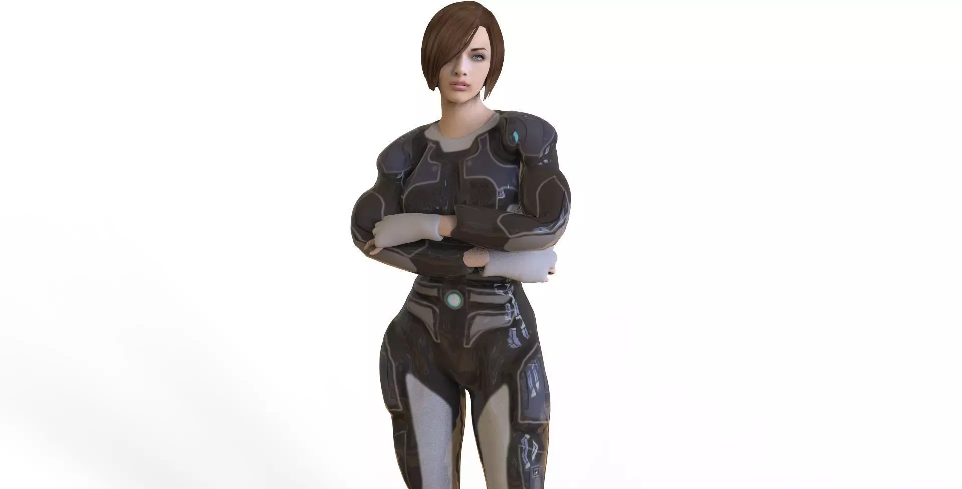 Sci Fi Woman Low-poly 3D model_0